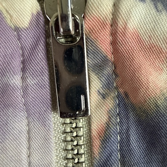 Juicy Couture Bomber Jacket Womens Small Floral Pastel Watercolor Abstract Light - Picture 2 of 6